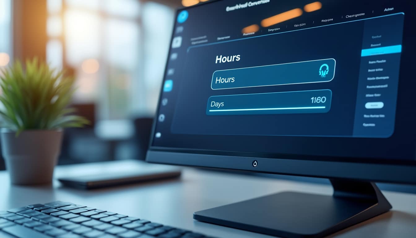 transformez rapidement vos heures en jours grâce à notre outil de calcul automatique. simplifiez vos conversions de temps et optimisez votre gestion des horaires en quelques clics.